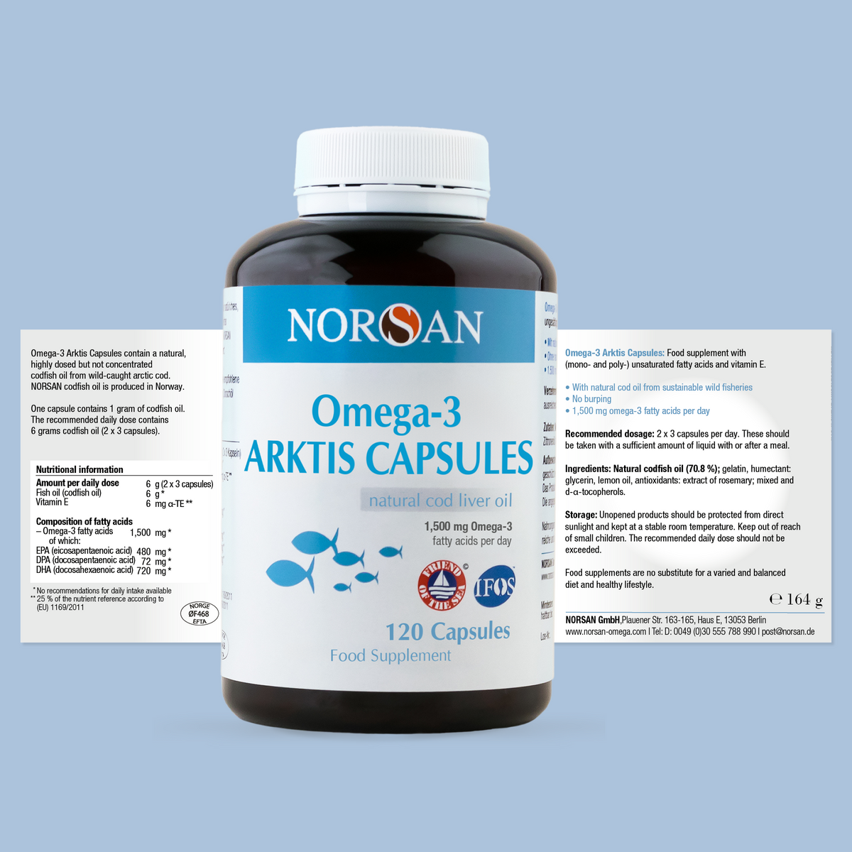 Norsan ARKTIS Cod Liver Oil – 120 Omega-3 Capsules
