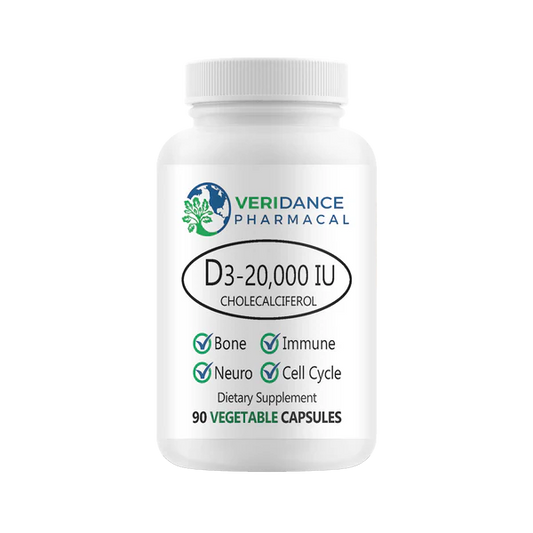 Vitamin D3 20,000 IU (500mcg) – 90 Tiny Soft Vegetable Capsules