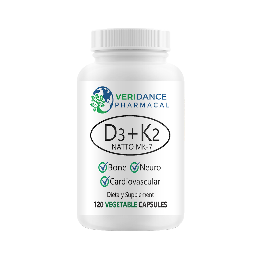 Vitamin D3 10,000 IU + K2 MK-7 250 mcg, 120 Vegetable Capsules
