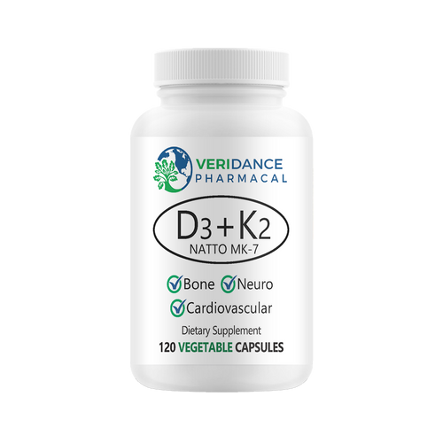 High Potency Vitamin D3 10,000 IU + K2 MK-7 250 mcg - Bone & Heart Support, 120 Vegetable Capsules