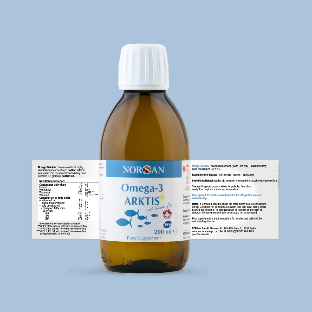 Norsan ARKTIS Cod Liver Oil 200ml – Natural Omega-3