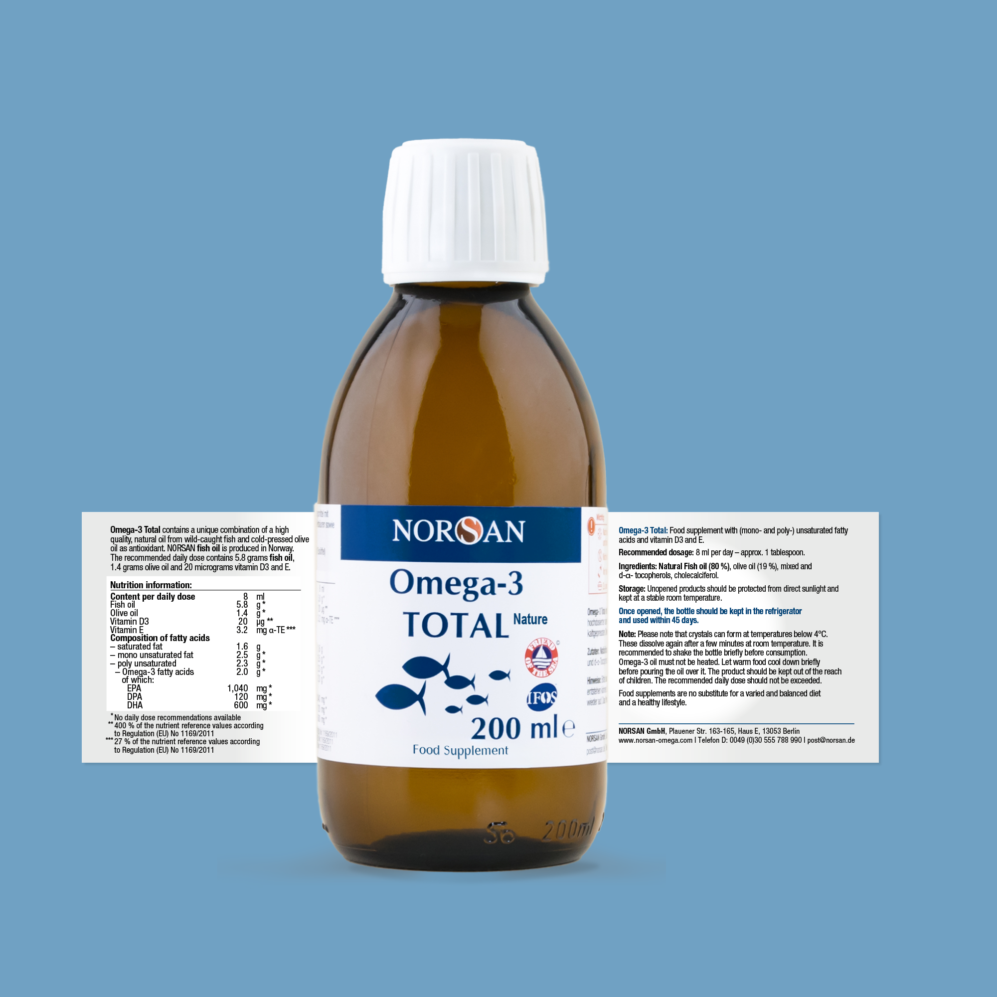 Norsan Omega-3 Total Fish Oil 200ml – Natural Formula