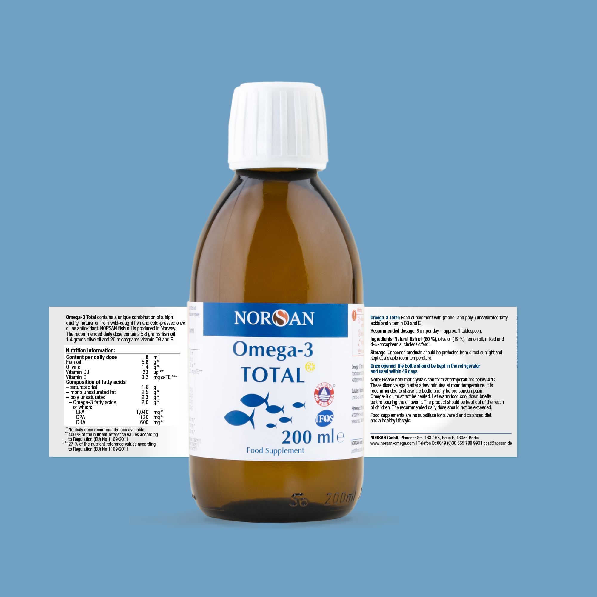 Norsan Omega-3 Fish Oil 200ml – Natural Lemon Taste
