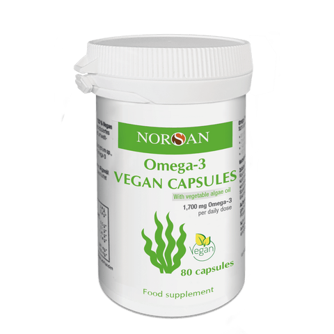 Norsan Omega-3 Vegan Capsules, Very High EPA-DHA, 80 Capsules