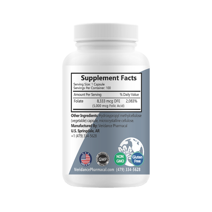 Folic Acid 5mg – 100 Soft Vegetable Capsules