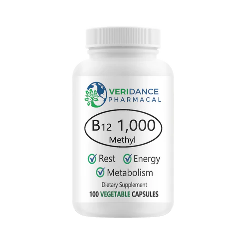 Vitamin B12 1000mcg – 100 Vegetable Capsules For Energy And Nerve Health