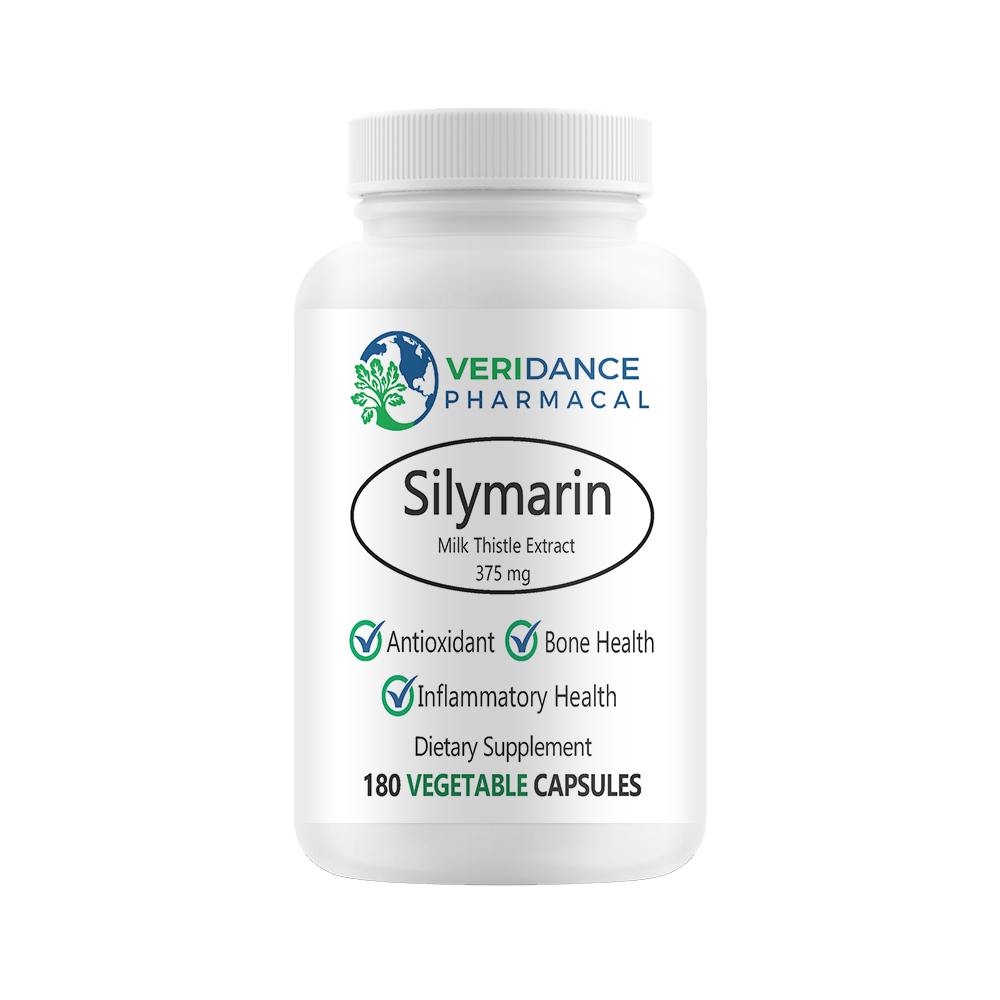 Silymarin Milk Thistle Extract - 180 vegetable capsules 375mg