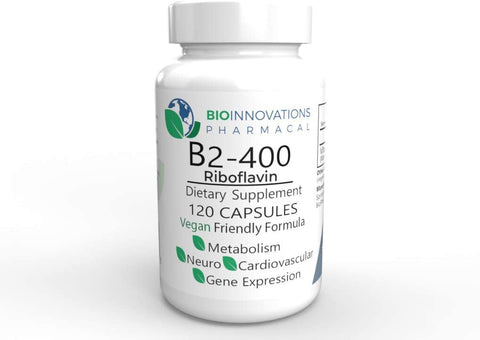 Vitamin B2 Riboflavin, B2-400, 400 mg, 120 vegetable capsules GreenVits