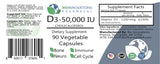 Vitamin D3, 50,000IU (1250micrograms) 90 capsules GreenVits